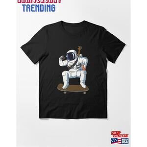 Astronaut Skateboard Moon Landing Space Essential Tshirt Unisex